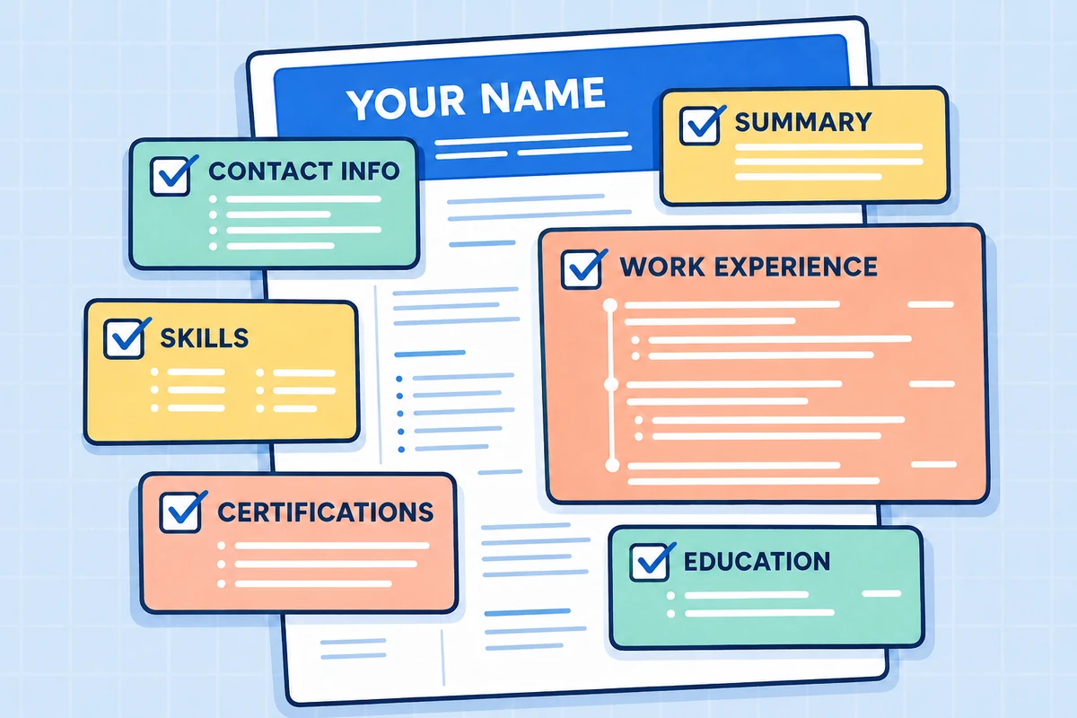 Detailed ATS-friendly resume checklist illustration
