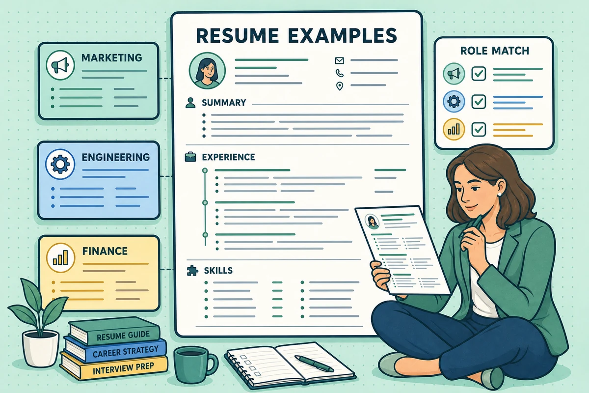 Career editor comparing role-specific resume examples