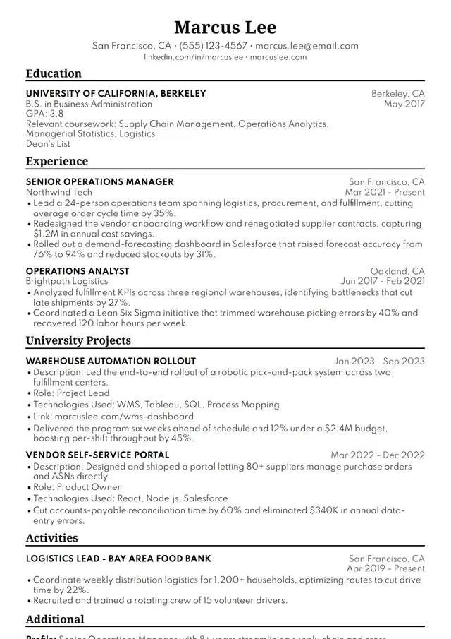 Classic Ruled resume template preview